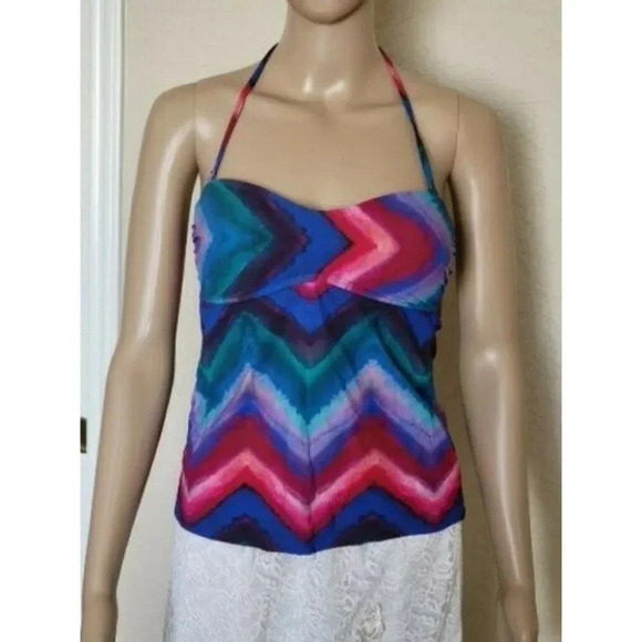 La Blanca Womens Colorful Tankini Top Swim size 4 - Picture 1 of 5